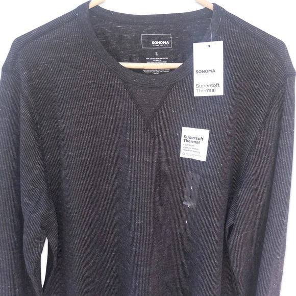 NWOT Men’s Sonoma Goods For Life Double Knit Crewneck Pullover Charcoal - Picture 3 of 12